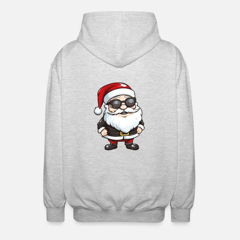 Weihnachtsmann Sonnenbrille - Unisex Kapuzenjacke - Hellgrau meliert