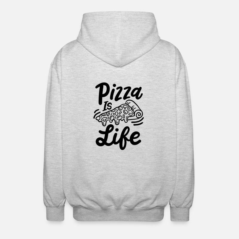 La pizza, c’est la vie - Veste à capuche unisexe - gris clair chiné