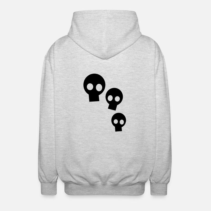 Three Skulls - Unisex Kapuzenjacke - Hellgrau meliert