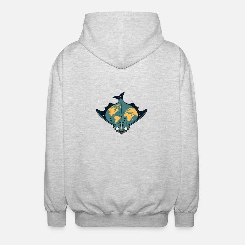 Flounder as Flat Earth Funny - Unisex Hooded Jacket - light heather grey