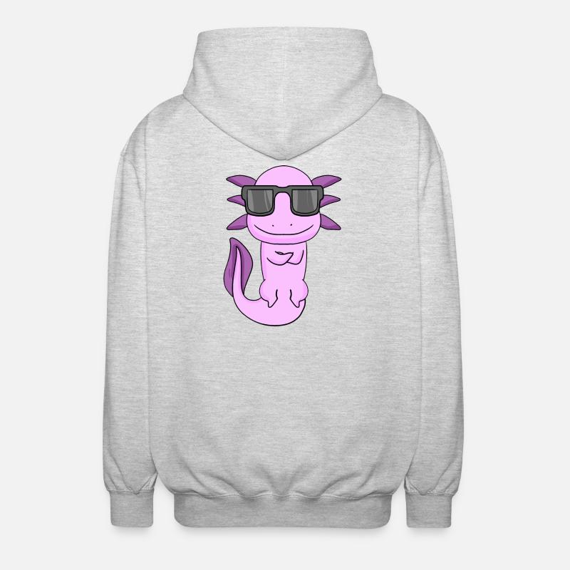 Axolotl avec lunettes de soleil - Veste à capuche unisexe - gris clair chiné