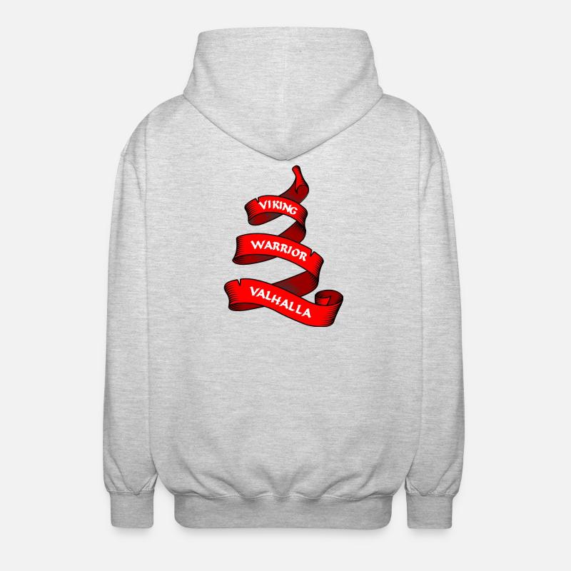 Wikinger Wimpel oder Banner rot - Unisex Kapuzenjacke - Hellgrau meliert