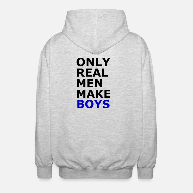 Echte Männer machen Jungs - Unisex Kapuzenjacke - Hellgrau meliert