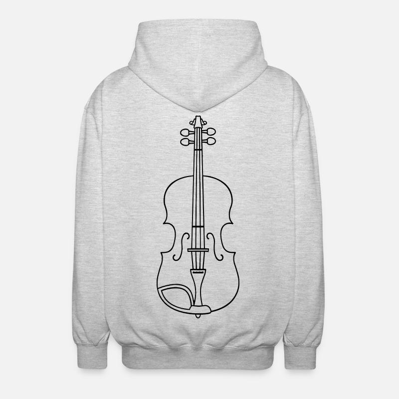 Style de ligne de violon - Veste à capuche unisexe - gris clair chiné