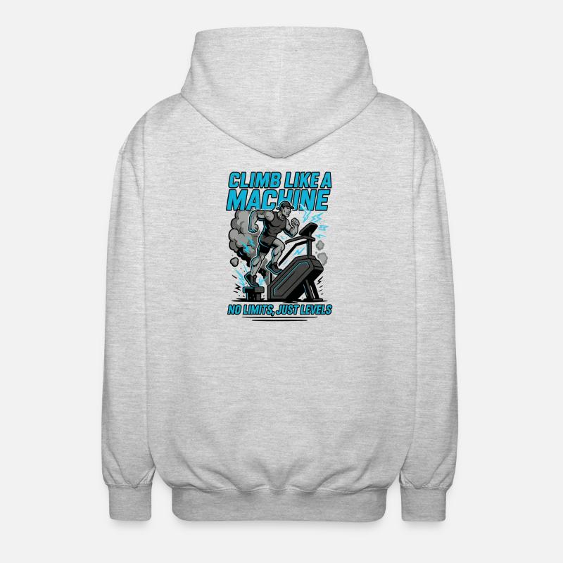 Workout Climb like a Machine - Unisex Kapuzenjacke - Hellgrau meliert