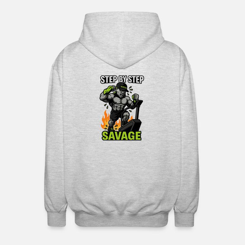 Step by Step Savage Cardio - Unisex Kapuzenjacke - Hellgrau meliert