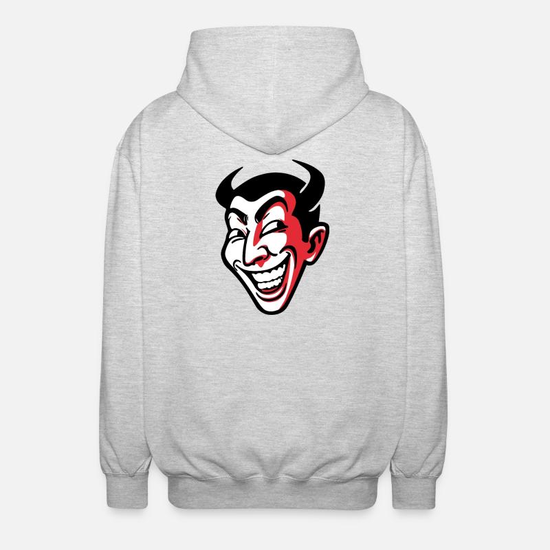 Conception expressive de visage comique souriant - Veste à capuche unisexe - gris clair chiné