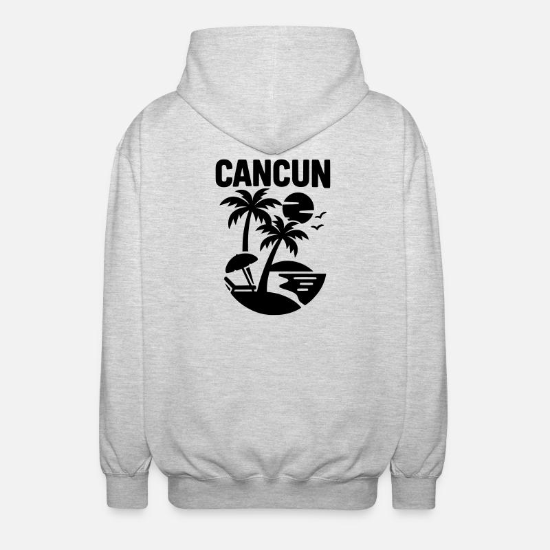 cancun silhouette - Unisex Kapuzenjacke - Hellgrau meliert