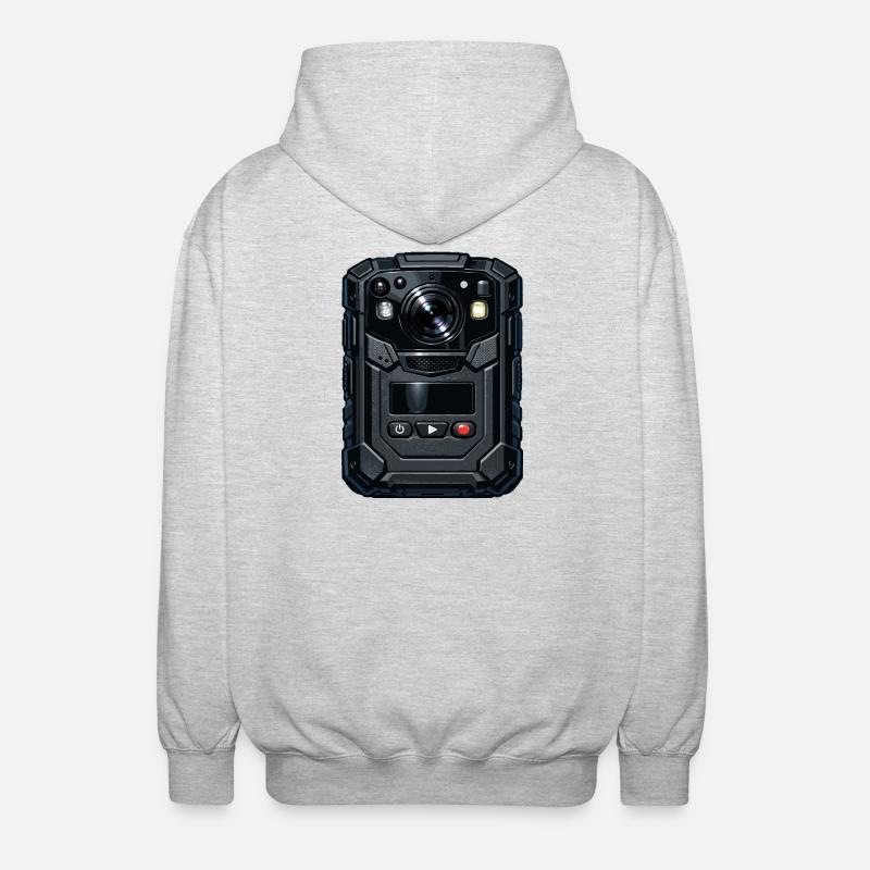 Illustration de caméra d’action robuste - Veste à capuche unisexe - gris clair chiné