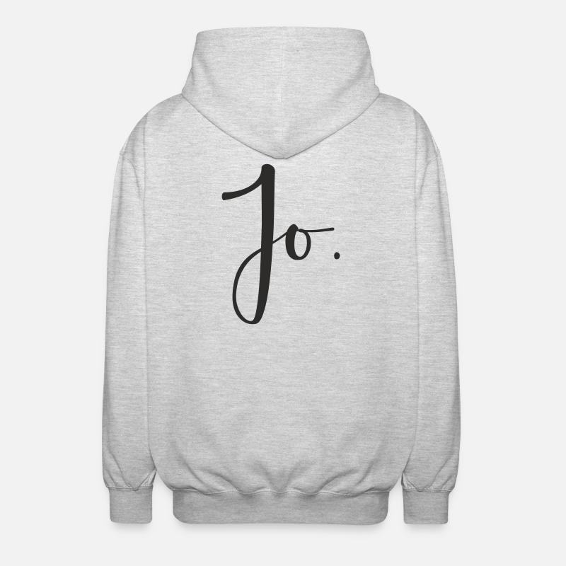 Jo – Hand Lettering Text Design - Unisex Hooded Jacket - light heather grey