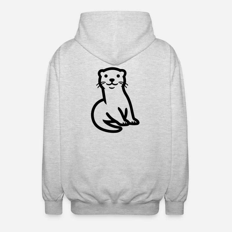 loutre - Veste à capuche unisexe - gris clair chiné
