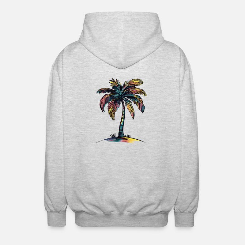 Plage de Palm Tree - Veste à capuche unisexe - gris clair chiné