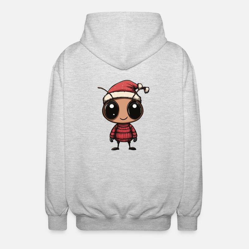 Bande dessinée de Noël Ant - Veste à capuche unisexe - gris clair chiné