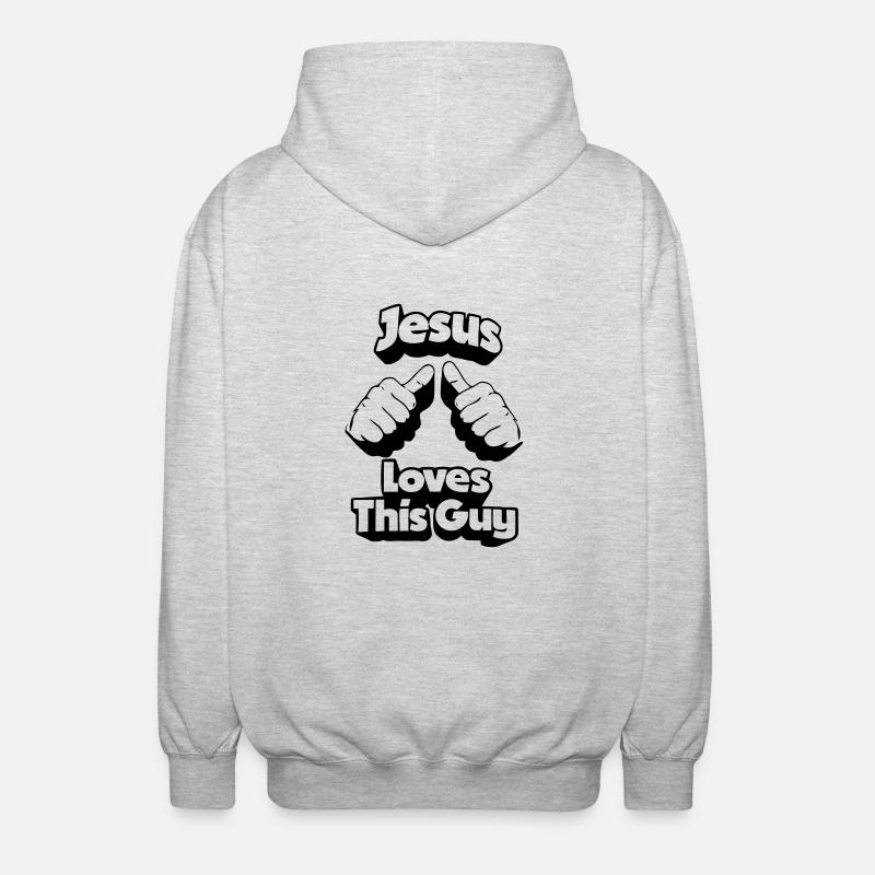 Jesus loves This Guy - Unisex Kapuzenjacke - Hellgrau meliert