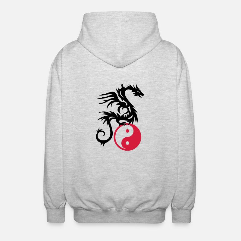 Dragon DRAKO | Yin & Yang - Unisex Hooded Jacket - light heather grey