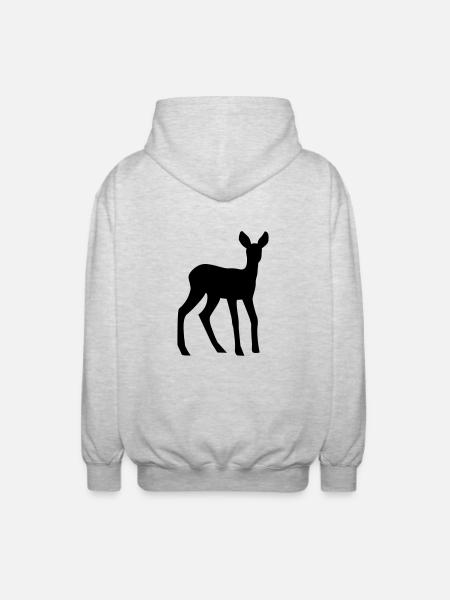 Deer - Fawn - Unisex Hooded Jacket - light heather grey
