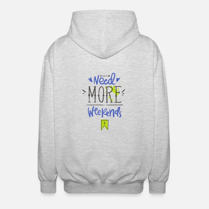 Need more weekends-Text - Veste à capuche unisexe - gris clair chiné