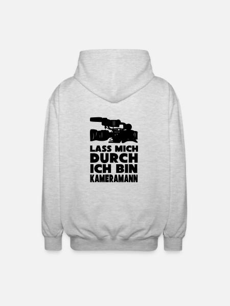 Kameramann - Unisex Kapuzenjacke - Hellgrau meliert