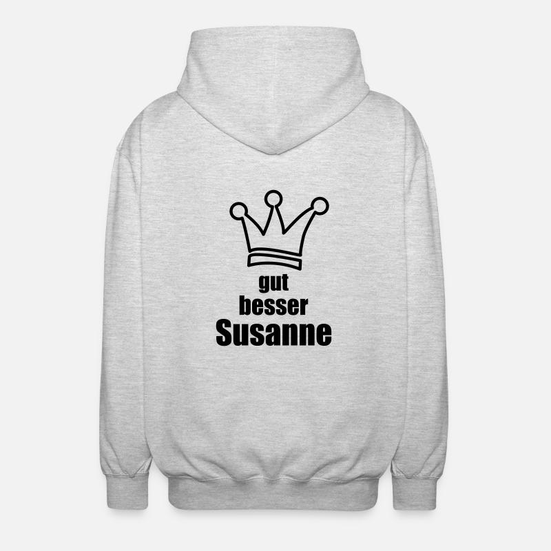 Susanne - Unisex Kapuzenjacke - Hellgrau meliert