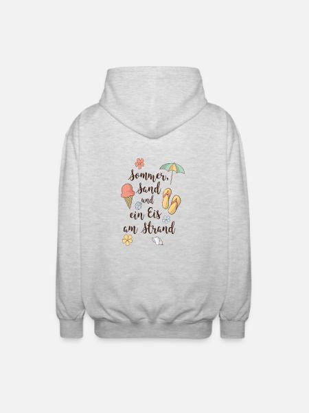 Strand - Unisex Kapuzenjacke - Hellgrau meliert