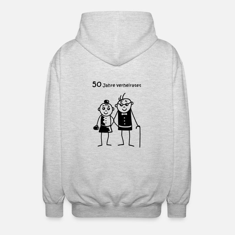 Married 50 years - Unisex Hooded Jacket - light heather grey