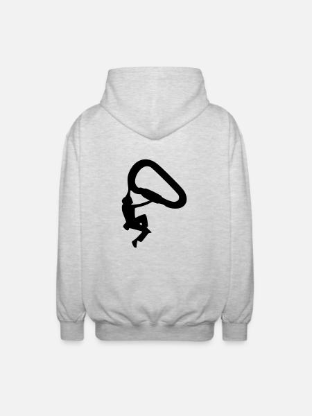klettern_3_1f_ - Unisex Kapuzenjacke - Hellgrau meliert