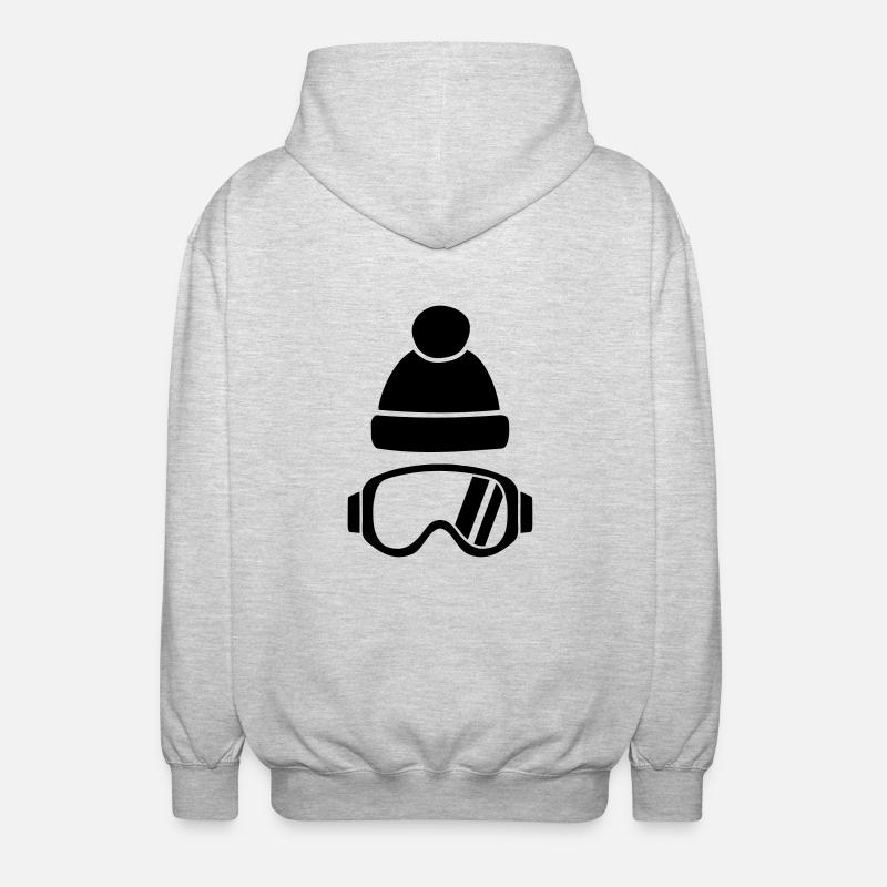 Skibrille - Unisex Kapuzenjacke - Hellgrau meliert