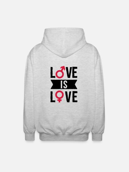 Love - Veste à capuche unisexe - gris clair chiné