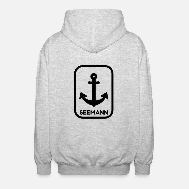 Seemann / Boot / Seebär / Segelboot - Unisex Kapuzenjacke - Hellgrau meliert