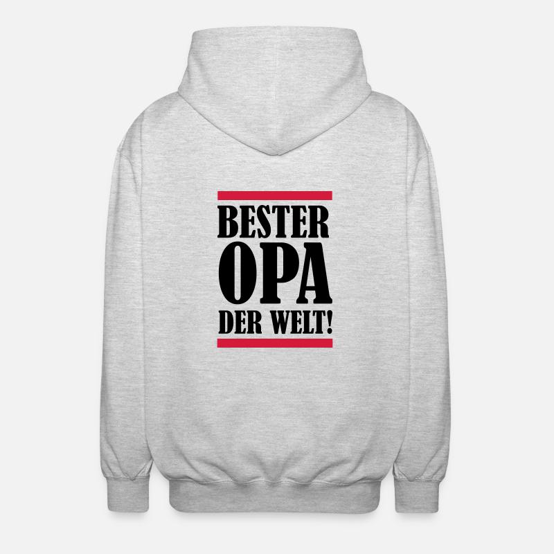bester_opa_der_welt_002 - Unisex Kapuzenjacke - Hellgrau meliert