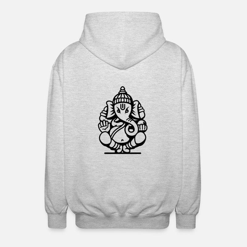 Ganesha Elefant (elephant) No.04.2_1c - Unisex Kapuzenjacke - Hellgrau meliert