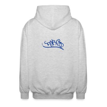 Paris Graffiti Urban Style Design - Unisex Kapuzenjacke - Hellgrau meliert - Hinten - AI Model Male 185 light (185cm)