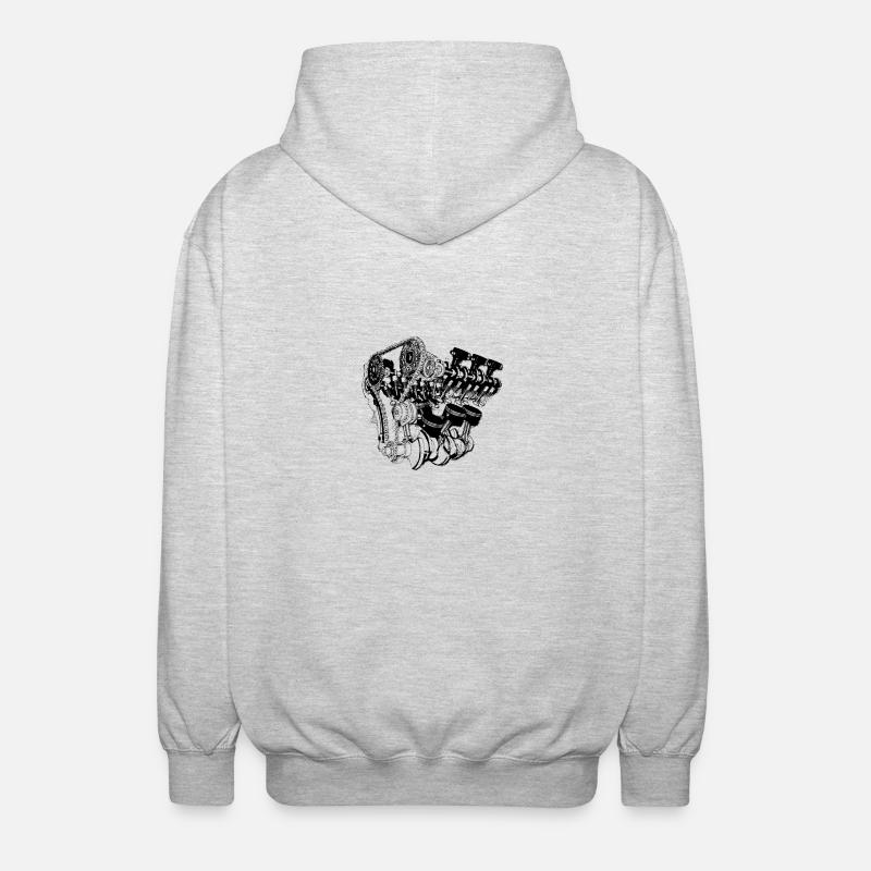 Motor Design - Unisex Kapuzenjacke - Hellgrau meliert