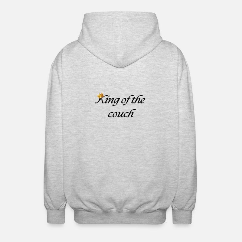 König der Couch - Unisex Kapuzenjacke - Hellgrau meliert