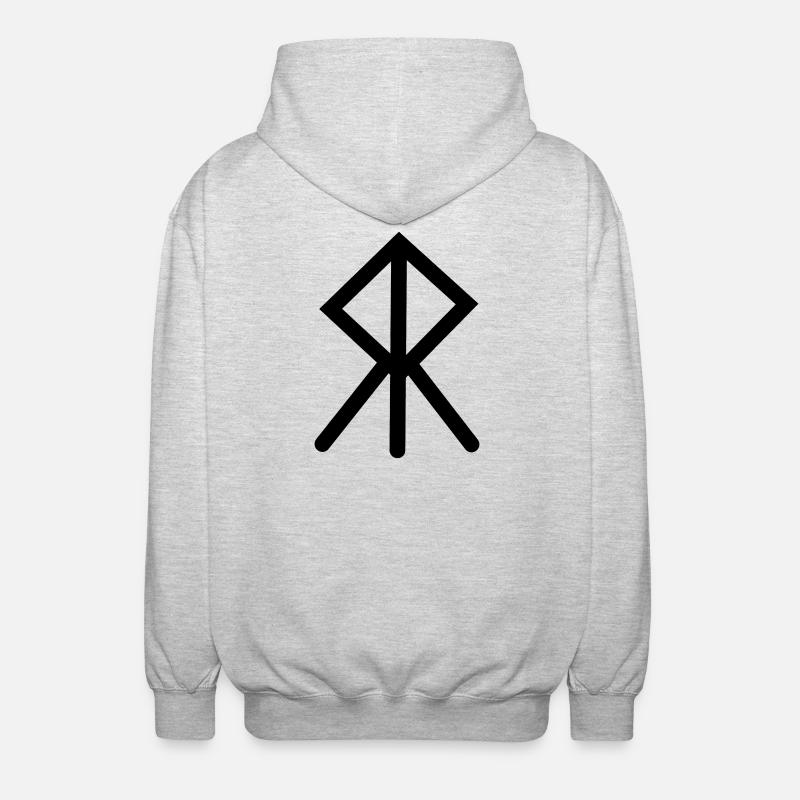 Moed Wikinger-Rune COURAGE - Unisex Kapuzenjacke - Hellgrau meliert