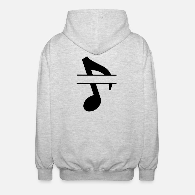 Text banner musical note - Unisex Hooded Jacket - light heather grey