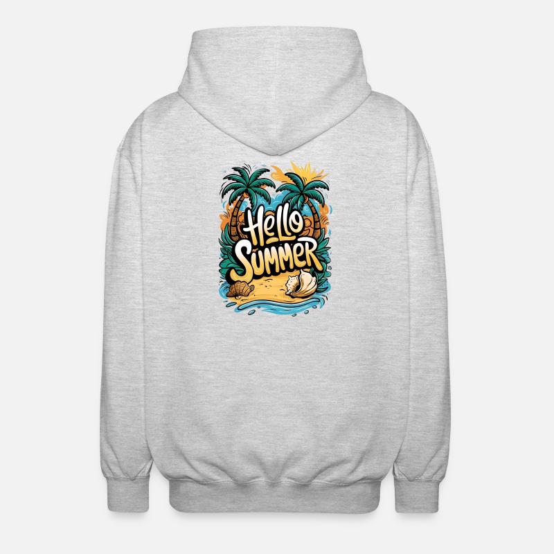 Conception de plage d’été tropical - Veste à capuche unisexe - gris clair chiné