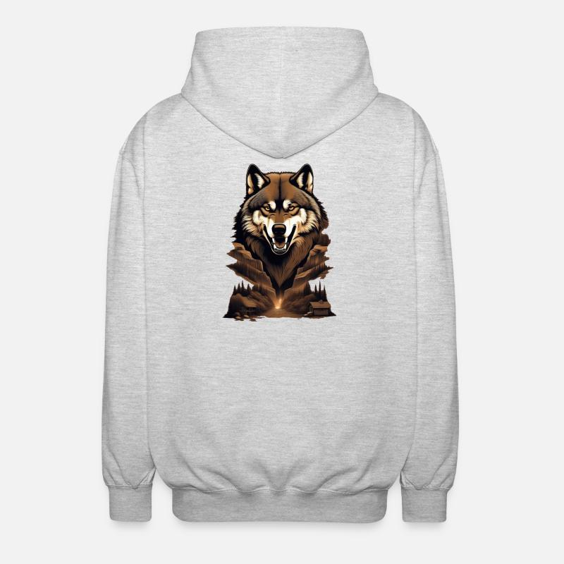 WolfMountain - Unisex Kapuzenjacke - Hellgrau meliert