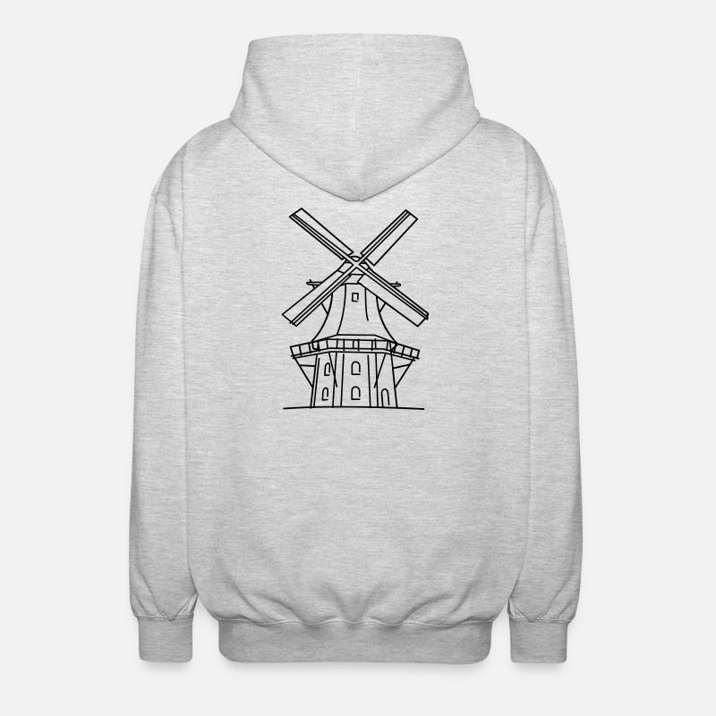 Moulin à vent - Veste à capuche unisexe - gris clair chiné