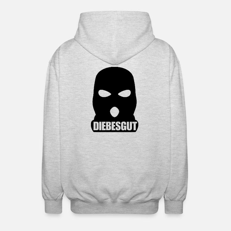 DIEBESGUT_LOGO - Unisex Kapuzenjacke - Hellgrau meliert