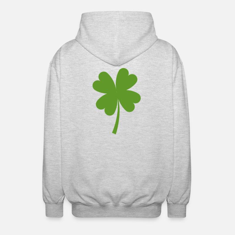 Solid four-leaf clover - Unisex Hooded Jacket - light heather grey