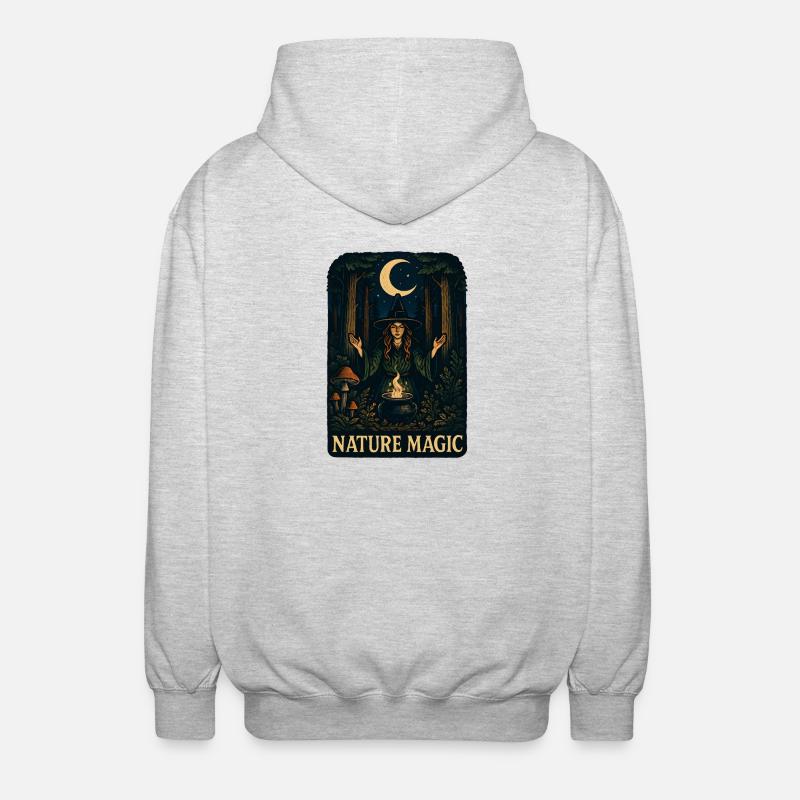 Forest Magic Moon Magic - Unisex Hooded Jacket - light heather grey