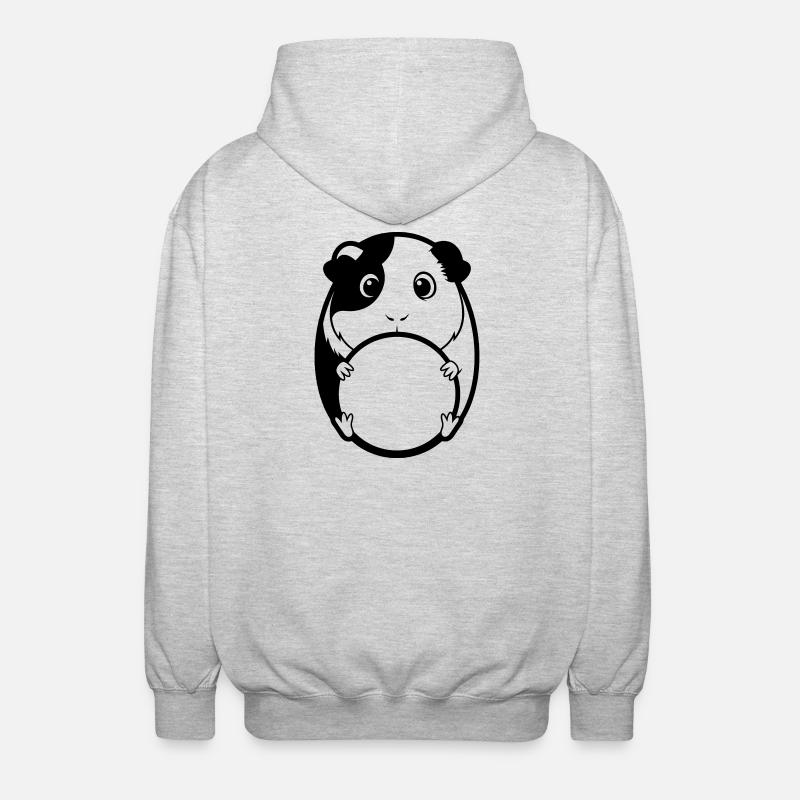 Dickes Meerschweinchen Comic - Unisex Kapuzenjacke - Hellgrau meliert