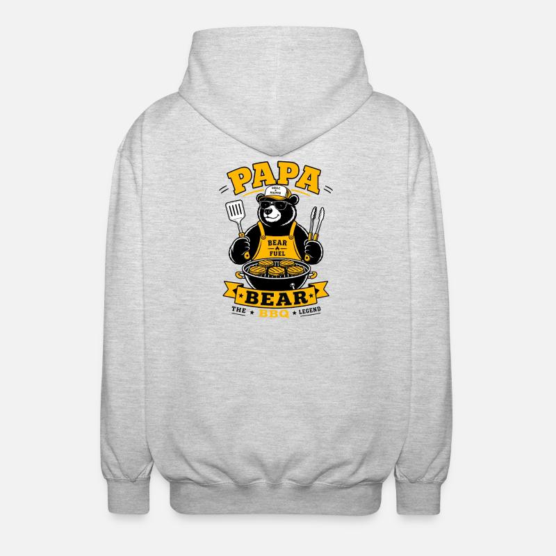 Papa Bear BBQ Grill Master - Unisex Kapuzenjacke - Hellgrau meliert