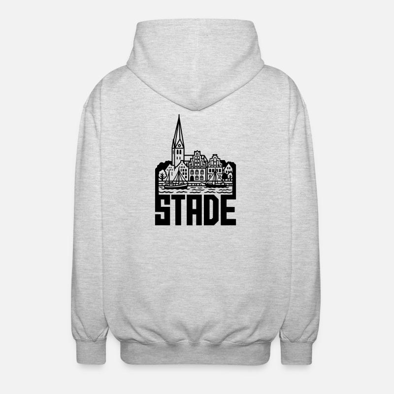 Monument Stade Silhouette - Veste à capuche unisexe - gris clair chiné