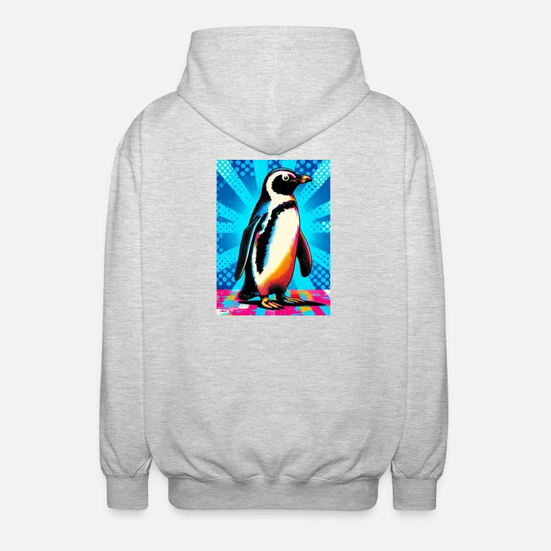 pingouin - Veste à capuche unisexe - gris clair chiné