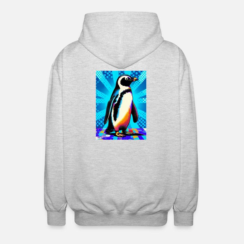 pingouin - Veste à capuche unisexe - gris clair chiné