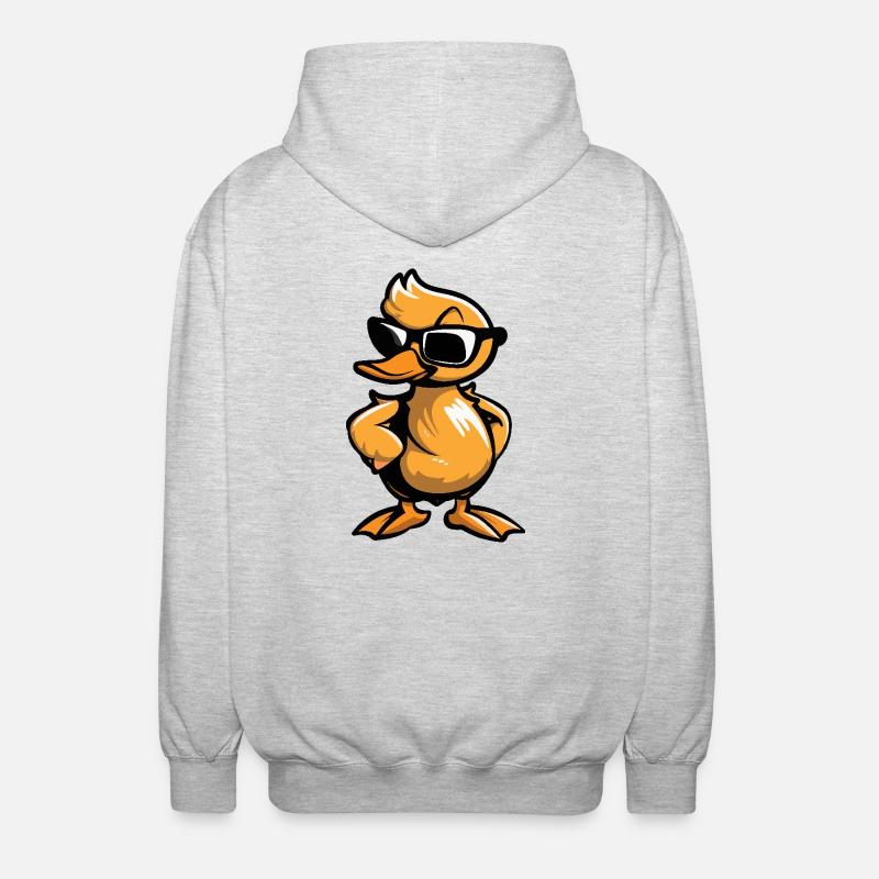 Ente Cool Comic - Unisex Kapuzenjacke - Hellgrau meliert