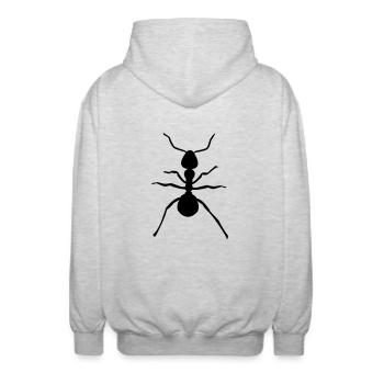 Ameise - Unisex Kapuzenjacke - Hellgrau meliert - Hinten - AI Model Male 185 light (185cm)