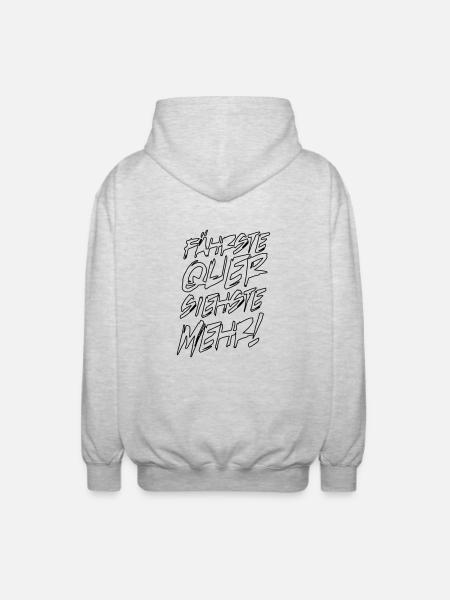 quer siehst du mehr - Unisex Kapuzenjacke - Hellgrau meliert